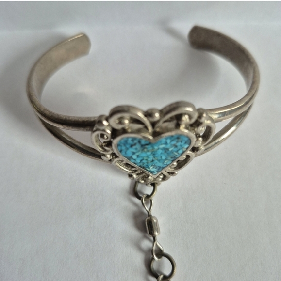 Vintage Ejc Turquoise Bracelet With Ring - Picture 2 of 9